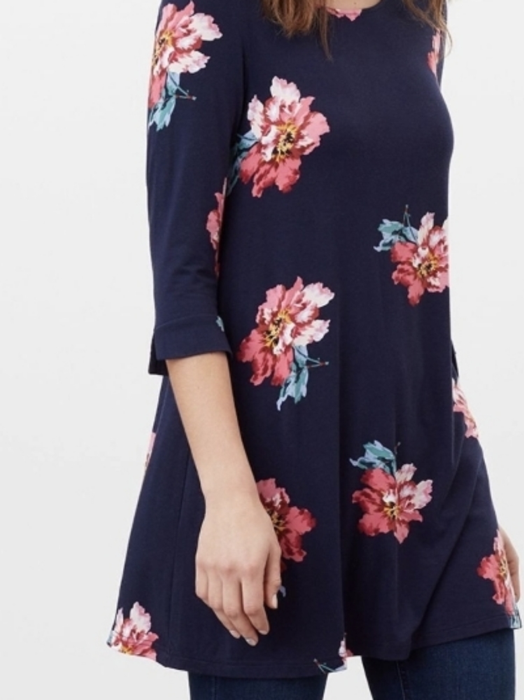 Joules Hayden Round Neck Jersey Tunic size 4 2 low pockets in front